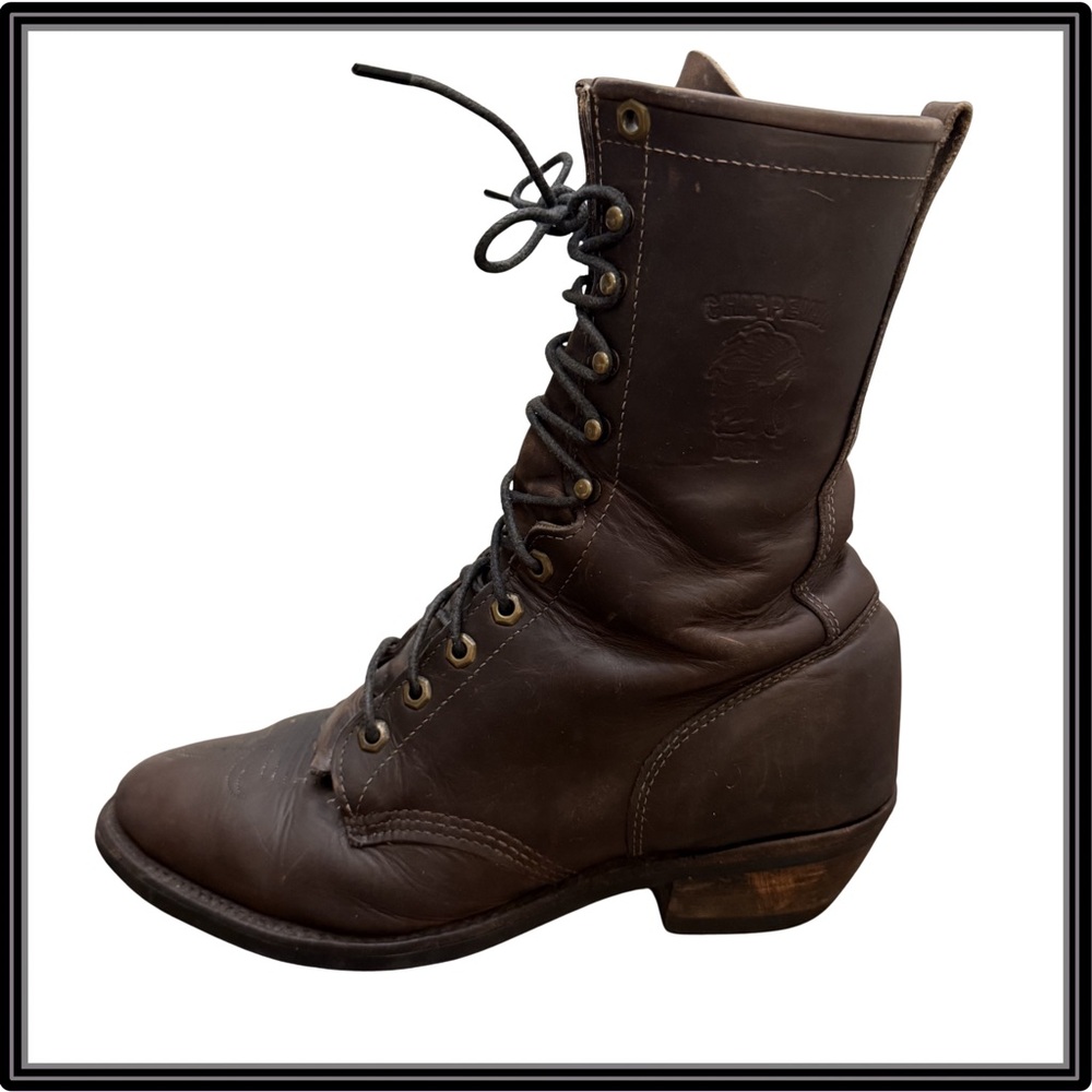 Mens Chippewa 29406 USA Leather Boot 8.5D Packer Bay Vintage Horse Logger Vibram - Picture 5 of 16